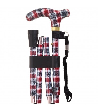 Canne de marche pliante réglable Tartan écossais
