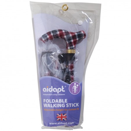 Canne de marche pliante réglable Tartan écossais Canne de marche pliante réglable Tartan écossais