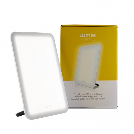 Lampe luminothérapie Lumie Vitamin L position horizontale lumière blanche LED 18 watts CouleurSenior
