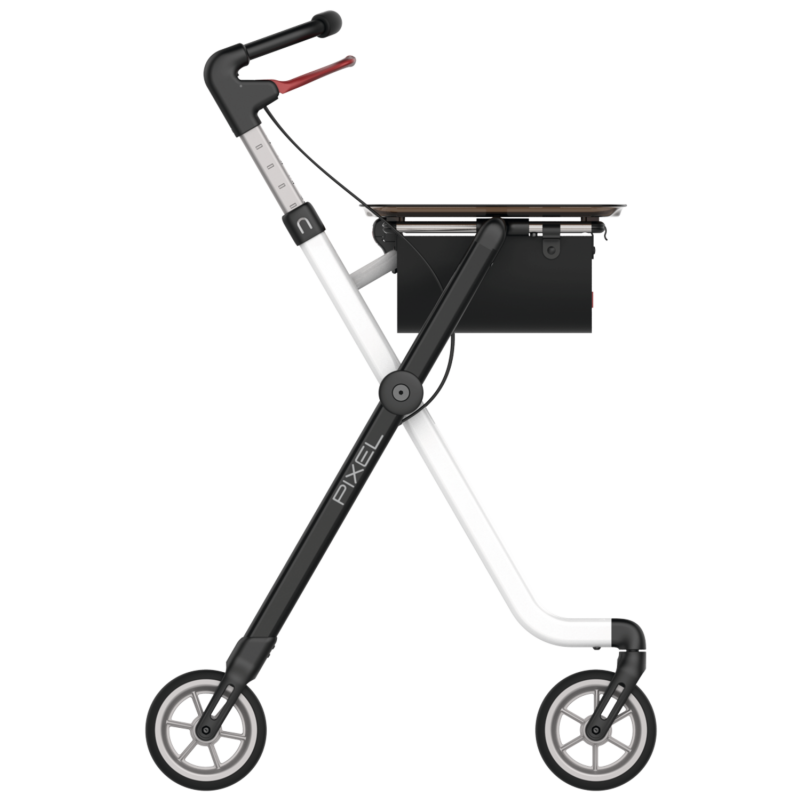 Rollator pliant Rehasense Pixel 4 roues blanc aluminium léger 5,2 kg sac amovible senior CouleurSenior