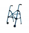 Déambulateur 2 roues Neo Compact bleu aluminium pliable avec poignées réglables