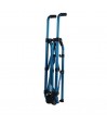 Déambulateur pliable aluminium anodisé bleu 2 roues avant patins arrière 125 kg