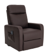 Fauteuil releveur Mint - 1 moteur couleur chocolat, reclinable pour se reposer et inclinable pour se lever.
