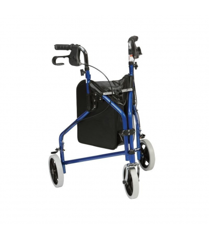 Rollator pliant à 3 roues Delta de face. Modèle remboursable par la Sécurité sociale.