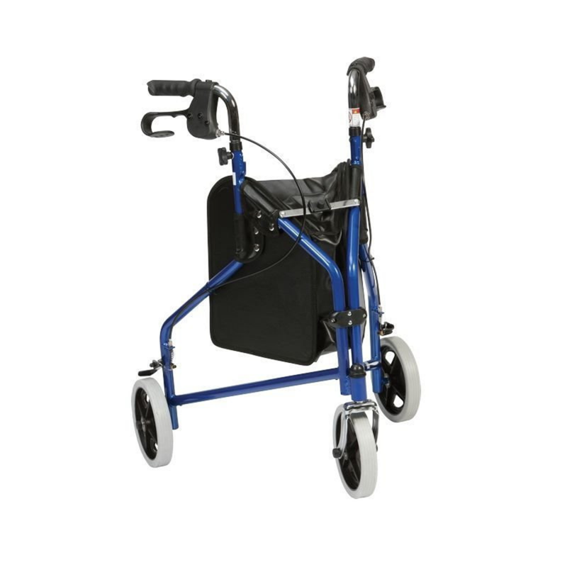 Rollator pliant à 3 roues Delta de face. Modèle remboursable par la Sécurité sociale.