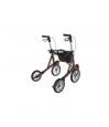 Déambulateur tout-terrain à 4 roues avec siège et dossier, éligible au remboursement de santé.