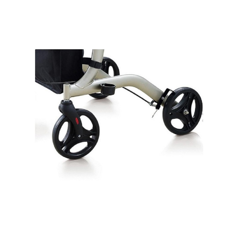 Déambulateur à 4 roues antidérapantes. Avec appui antébrachial, pour récupération post-chirurgie. Prise en charge par la Secú.