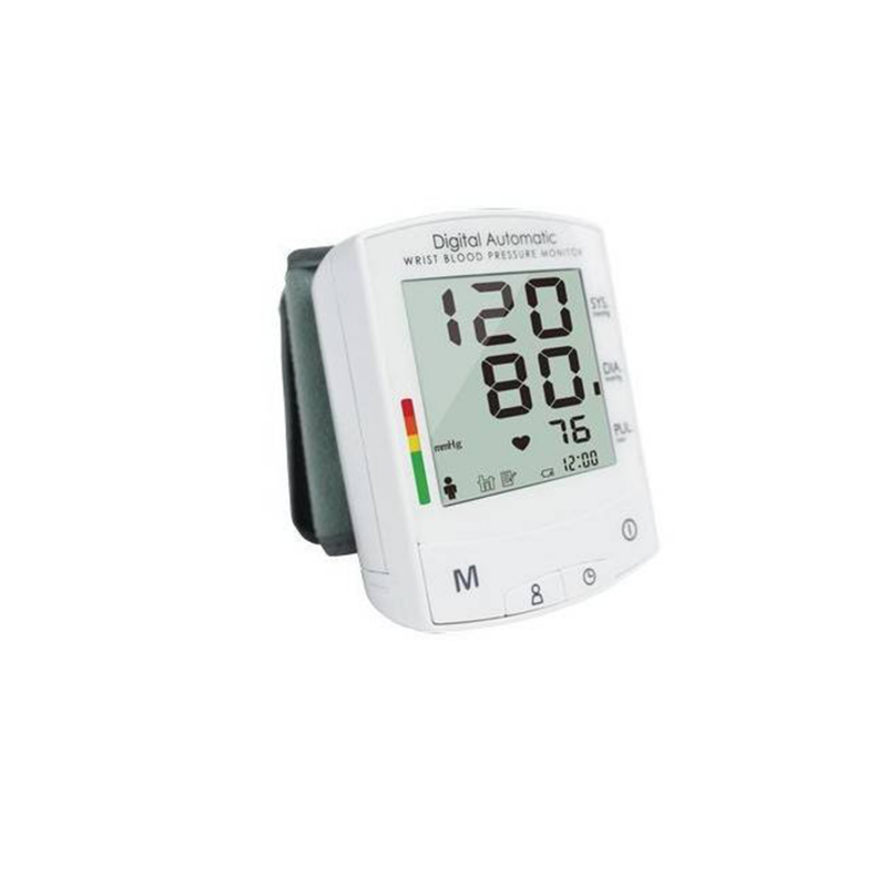 Tensiomètre de poignet à écran LCD. Utilisation confortable pour les seniors.