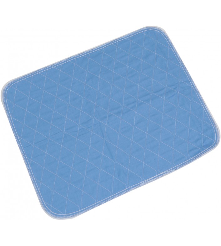Alèse de chaise lavable jusqu'à 300 fois en couleur bleue. Protège subtilement les canapés et les chaises.