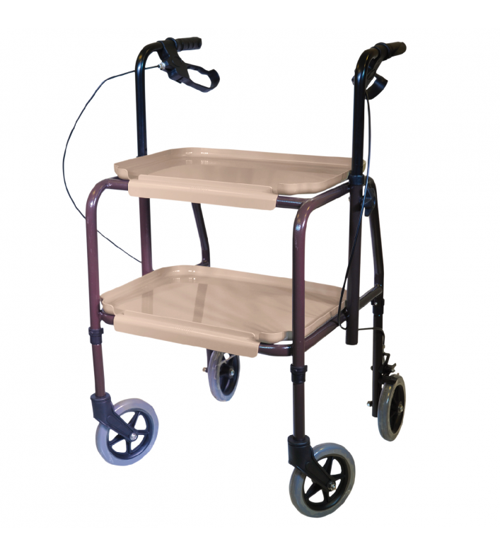 Déambulateur d'intérieur petite largeur pour transporter repas. Prise en charge par la Secú.