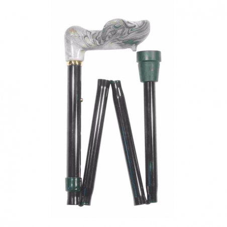 Canne Orthopédique Pliante Noire - Effet Marbré