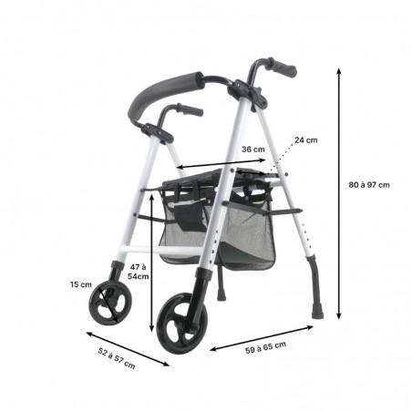 Rollator Neo Classic - H 80 à 97 cm