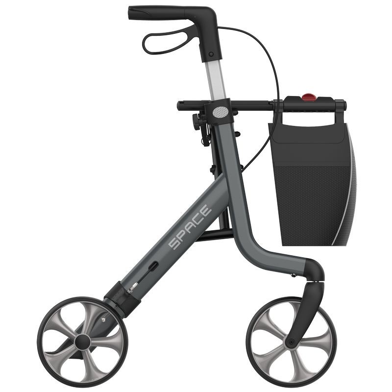 ollator Rehasense Space gris plié latéralement rangement compact transport déambulateur senior CouleurSenior