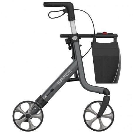 ollator Rehasense Space gris plié latéralement rangement compact transport déambulateur senior CouleurSenior
