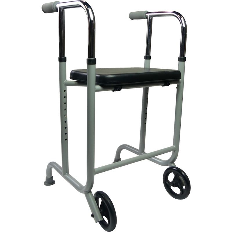 Cadre de marche Strong acier 2 roues avant fixes réglable 74 à 95 cm personnes fortes XXL CouleurSenior