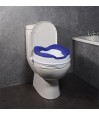 Siège toilette surélevé confort rembourrage doux bleu blanc autonomie seniors convalescence