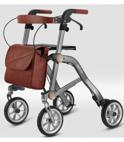Déambulateur Trive 4 roues Uplivin – Léger, pliant double, avec sac et porte-canne