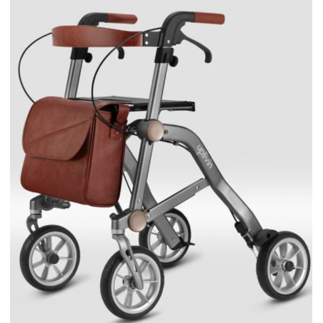 Déambulateur Trive 4 roues Uplivin – Léger, pliant double, avec sac et porte-canne