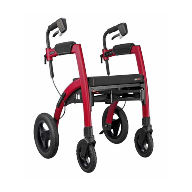 Déambulateur et fauteuil roulant Rollz Motion Performance couleur rouge. Prise en charge par la sécurité sociale.