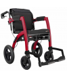 Vue du fauteuil roulant Rollz Motion Performance, couleur rouge pour petites tailles, convertible en déambulateur.