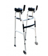 Cadre de marche appuis brachiaux blanc aluminium pliant réglable 96 à 112 cm senior fond blanc CouleurSenior