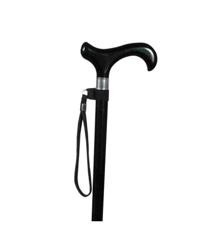 Dragonne en étoffe noire pour canne de marche couleursenior