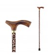 Zoom poignée en bois élégante. Canne de marche réglable, originale, pour femme. Éligible Sécu.