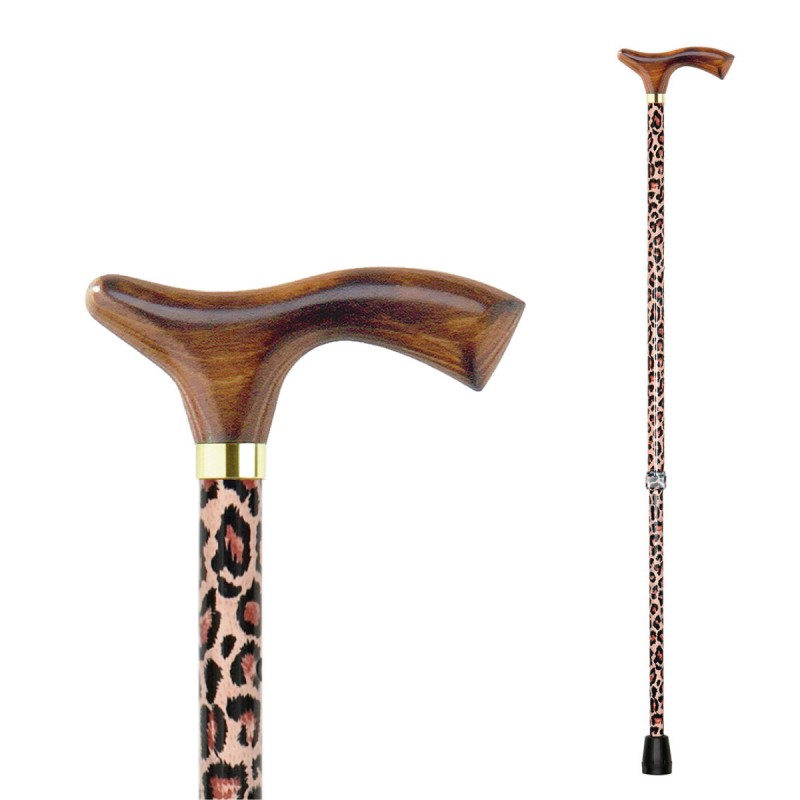 Zoom poignée en bois élégante. Canne de marche réglable, originale, pour femme. Éligible Sécu.