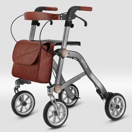 Déambulateur Trive 4 roues Uplivin – Léger, pliant double, avec sac et porte-canne