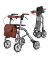 Déambulateur Trive 4 roues Uplivin – Léger, pliant double, avec sac et porte-canne Déambulateur Trive 4 roues Uplivin – Léger, pliant double, avec sac et porte-canne