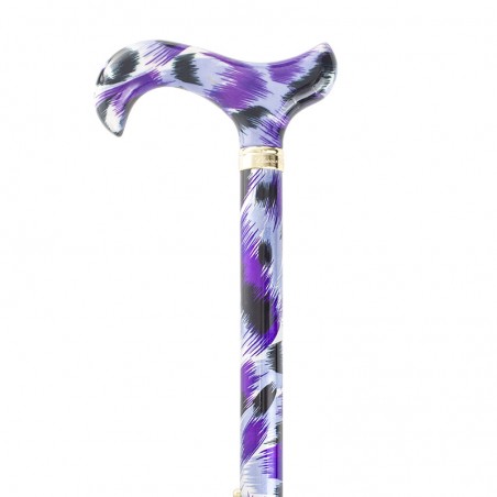 Canne pliante réglable motif artistique violet – Élégante et légère