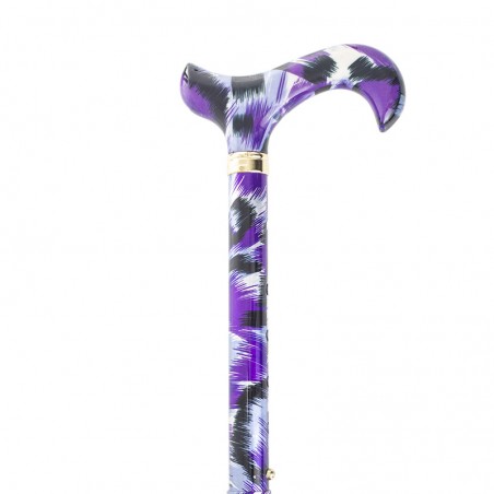 Canne pliante réglable motif artistique violet – Élégante et légère
