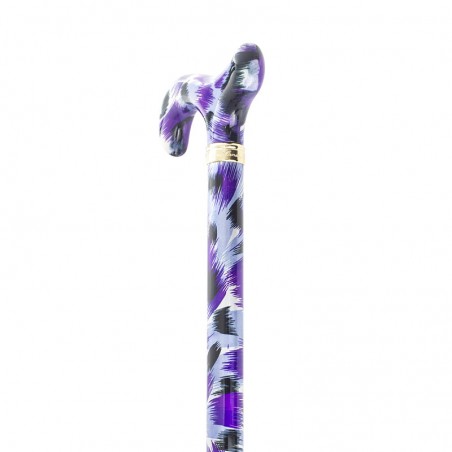 Canne pliante réglable motif artistique violet – Élégante et légère