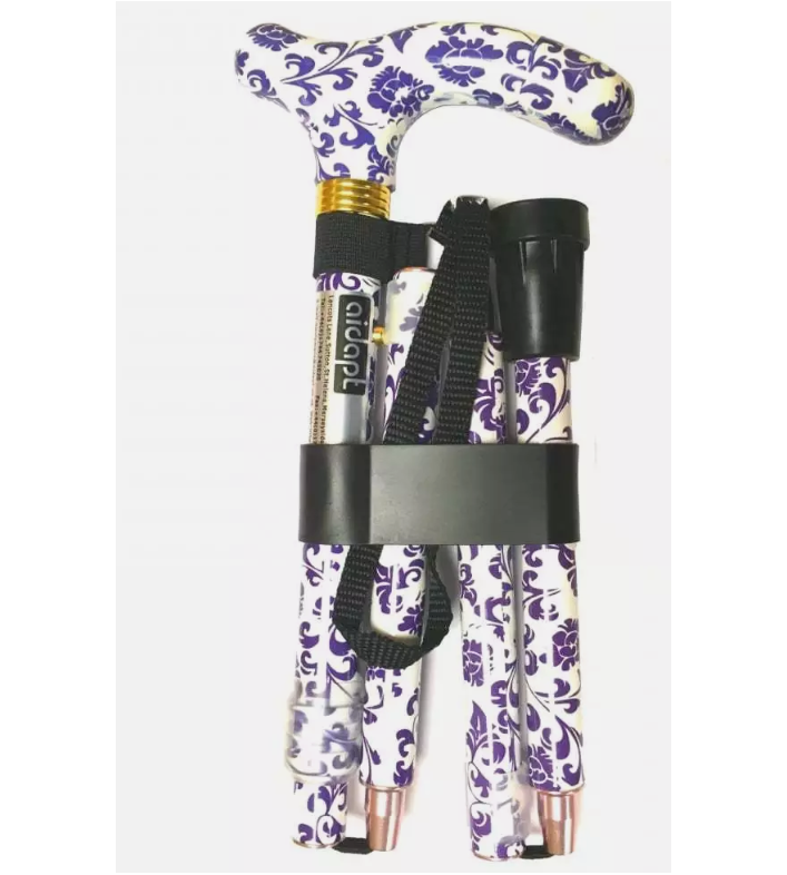 Canne de marche pliante réglable cachemire violette Canne de marche pliante réglable cachemire violette