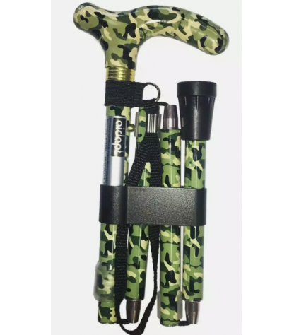 Canne de marche pliante réglable camouflage
