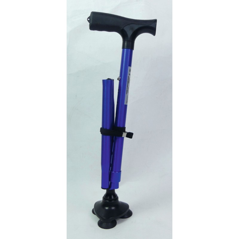 Canne de marche tripode Stabilicane pliée, compacte pour le voyage.