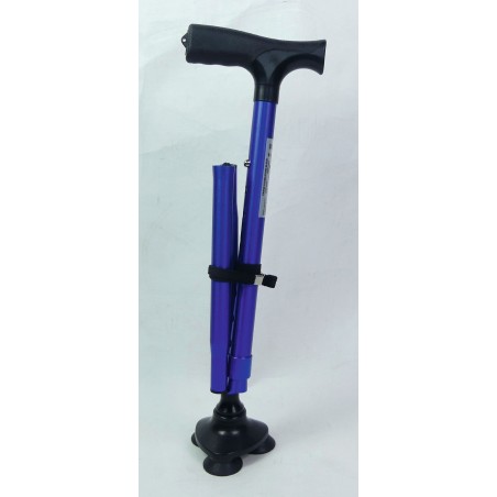 Canne de marche tripode Stabilicane pliée, compacte pour le voyage.