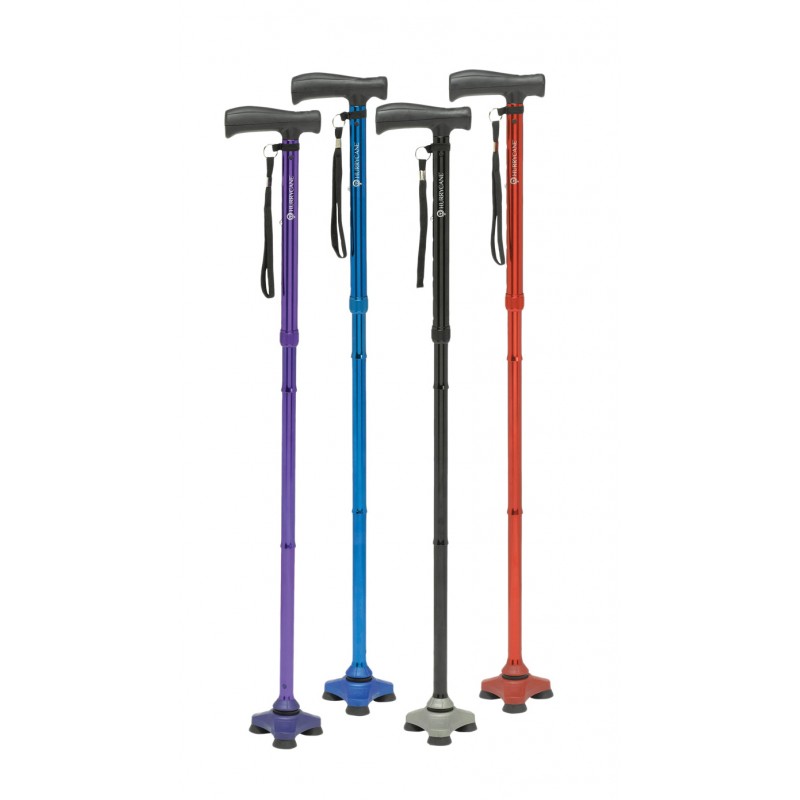 Canne de marche pliante Hurrycane de DRIVE avec embout stabilisateur.