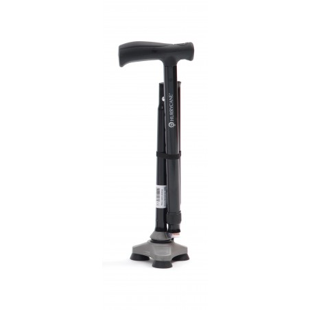 Canne de marche pliante Hurrycane à base large : une aide parfaite pour la mobilité active.