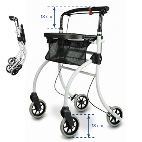 Dimensions du déambulateur intérieur pliant Roomba de la marque DRIVE, parfait pour votre sécurité totale à domicile.
