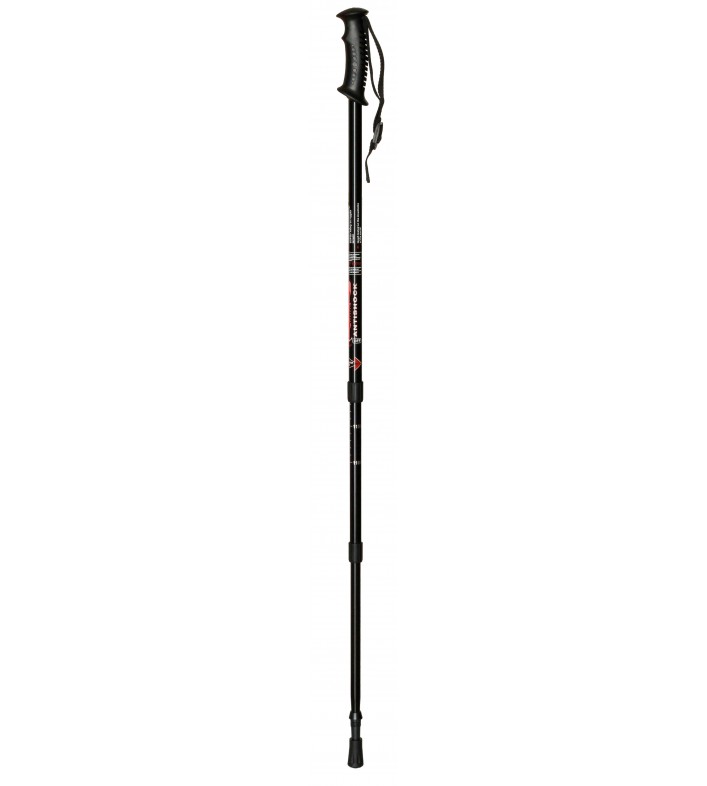 Bâton de marche ou randonnée trekking noir réglable en aluminium