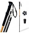 Bâton de marche ou randonnée trekking pliable et réglable en aluminium imitation bois