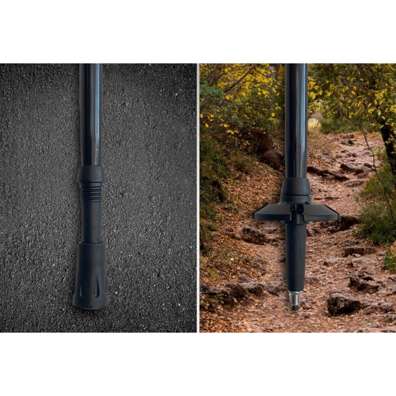 Bâton de marche ou randonnée trekking pliable et réglable en aluminium imitation bois