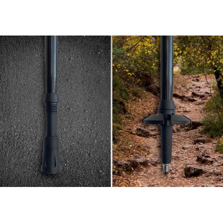 Bâton de marche ou randonnée trekking pliable et réglable en aluminium imitation bois