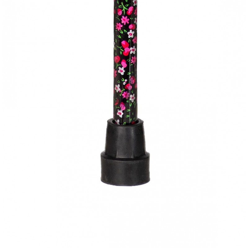 Canne de marche réglable en aluminium motif fleurs