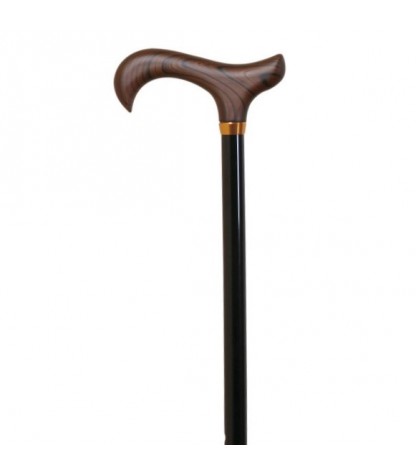 Canne de Marche Jais Réglable Noire avec Poignée ergonomique marron