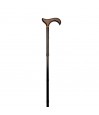 Canne de marche pliable et réglable noire  avec poignée en bois, idéale à offrir grâce à son élégance et sa discrétion.