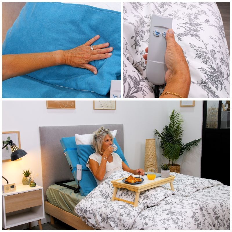 Oreiller amovible suédine doux redresse dos électrique senior chambre lit confort CouleurSenior