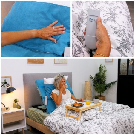 Oreiller amovible suédine doux redresse dos électrique senior chambre lit confort CouleurSenior