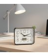 Réveil phosphorescent noir senior sur bureau cadran blanc grands chiffres thermomètre intégré — Couleur Senior